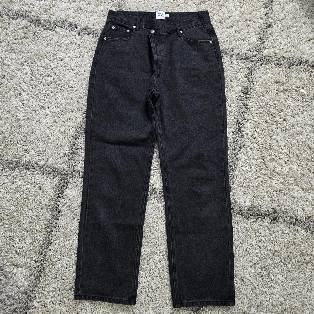 Princess Polly Black Straight Leg Jeans Size 8 - Picture 2 of 8